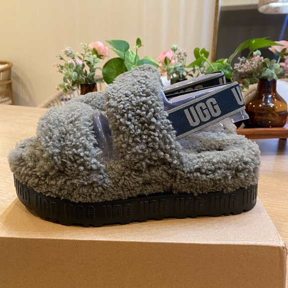 UGG oh Fluffita sandals shoes fluffy sterling slingback burnt olive - Picture 12 of 15